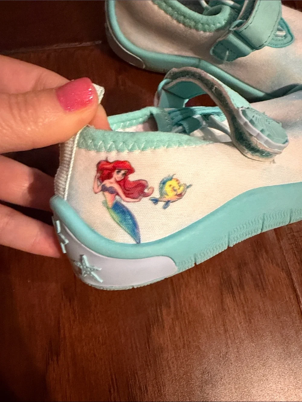Disney Mint and White Tie-Dye Kids Water Mary Jane Shoes